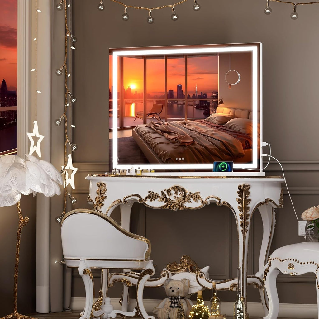 LED Makeup Mirror Lighted Vanity Mirror 100 x 73cm