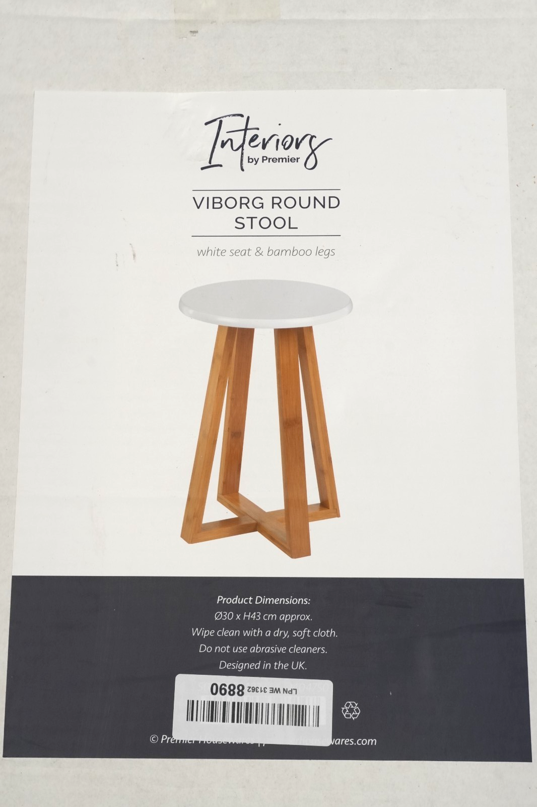 Bamboo Kitchen Stool Wooden Bar Stool Round Kitchen Viborg