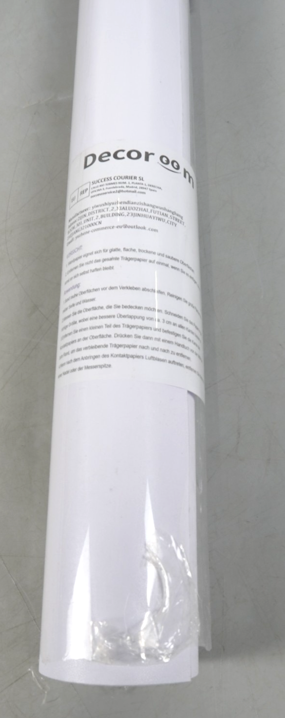 Sticky Back Plastic Wallpaper White Self Adhesive paper 60X1000cm Peel and Stick