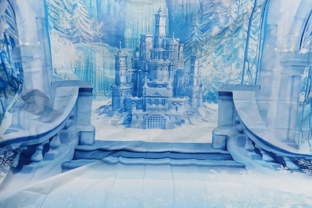 Frozen Photography Backdrop Winter Wonderland Background Photo Booth Prop 4.5-3m