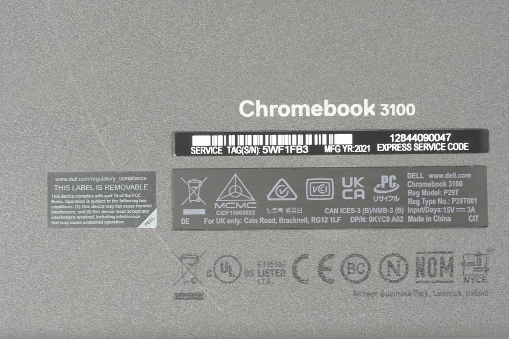 Laptop PC DELL Chromebook 3100 P29T Intel Celeron N4020 No Battery No Charger 2