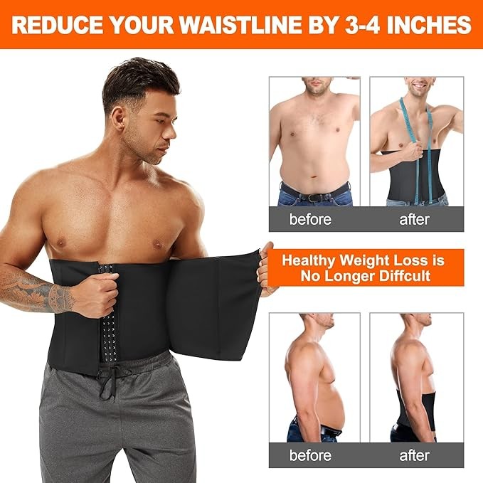 SMALL Men Corset Workout Waist Trainer Trimmer Tummy Control Wrap Belly Band