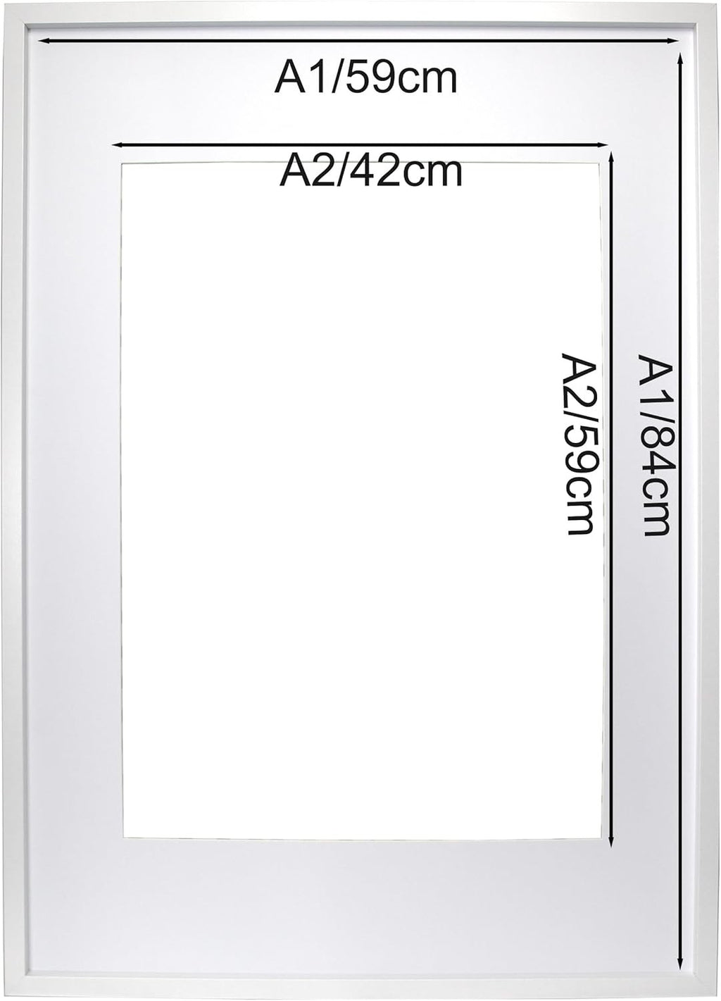 A1 Picture Frames 3 pack 2xOak & 1xWhite Frames with A2 Photo Acid Free Mount