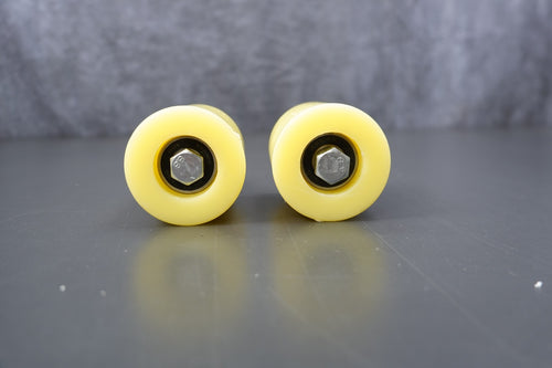 2x Polyurethane Slide Gate Guide Rollers Yellow New Pair