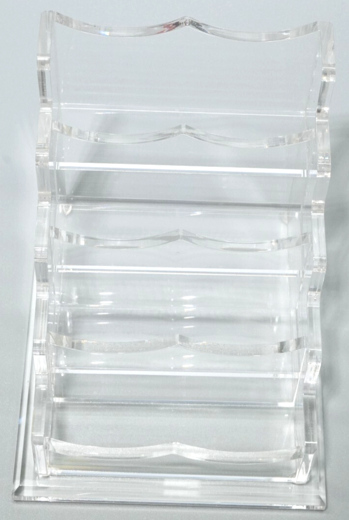 Horizontal Business Card Holder 4 Tiers 4 Slots f Desk Acrylic Clear Display