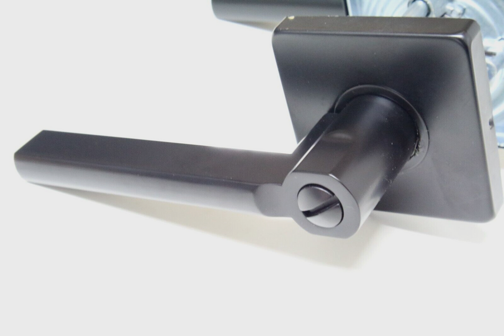 4x Square Door Levers Handle Thumb Turn Matte Black Modern Interior Privacy Door