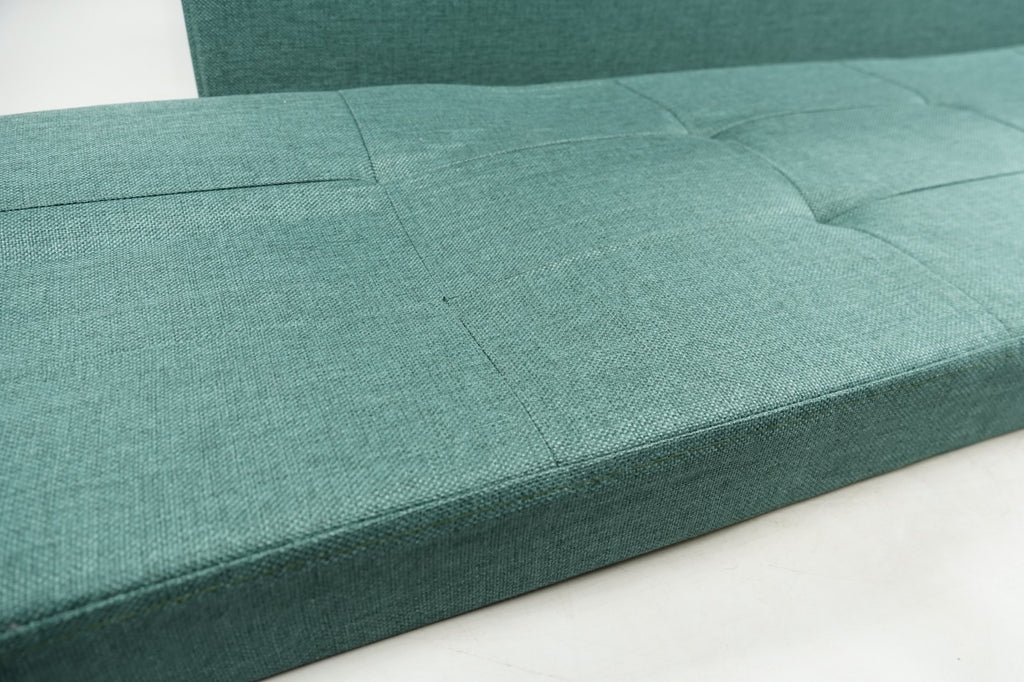 Storage Ottoman Bench 110cm Foot Rest Stool Linen Green