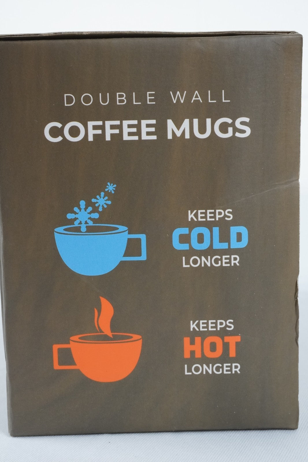 Double Wall Insulated Stainless Steel Mugs 2pcs w Wooden Finish Spill Resistant