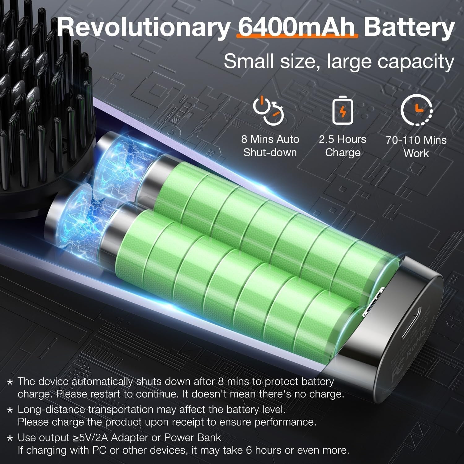 Portable Cordless Hair Straightener Rechargeable Negative Ion Hot Comb Purple