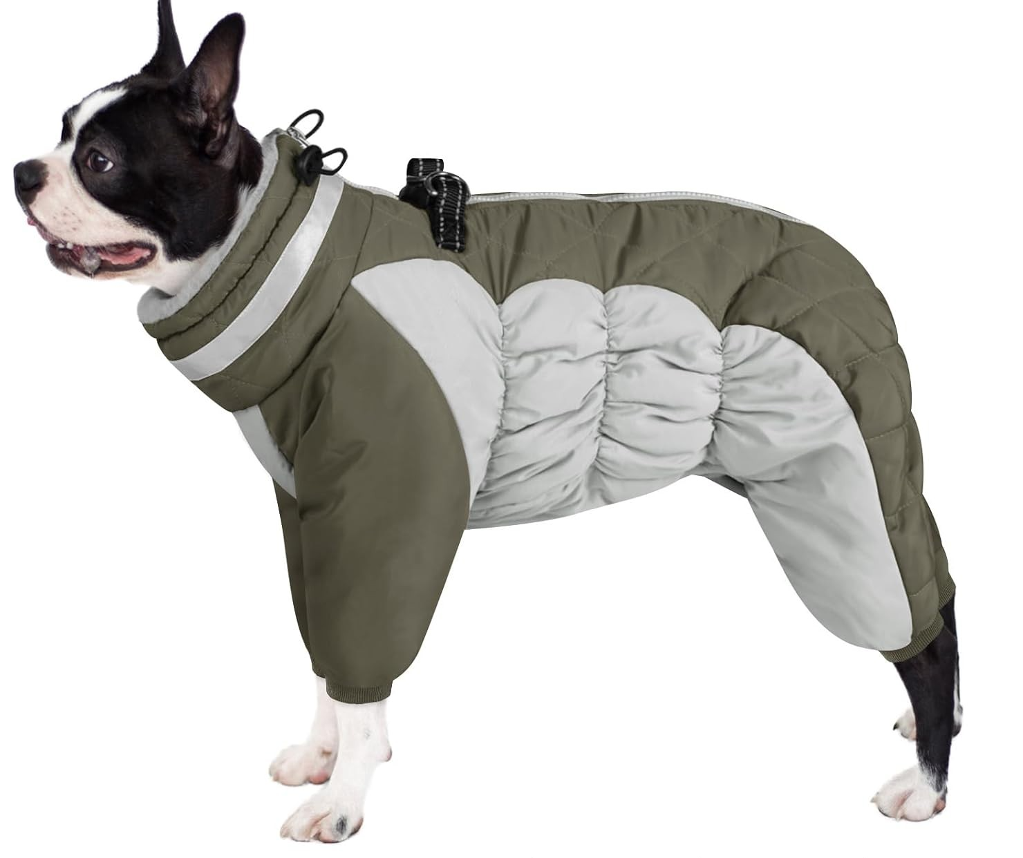 Dog Coat with Harness Warm Dog Windproof Winter Puffer Coat Fleece Small Dogs