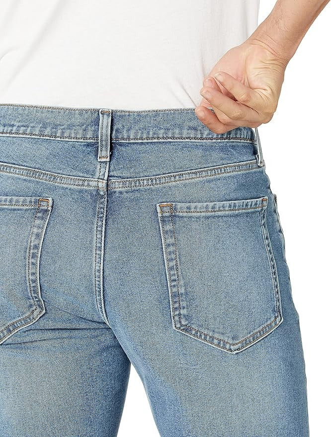 34W33L Men's Straight-Fit Bootcut Jeans - Light Wash - Amazon Essentials