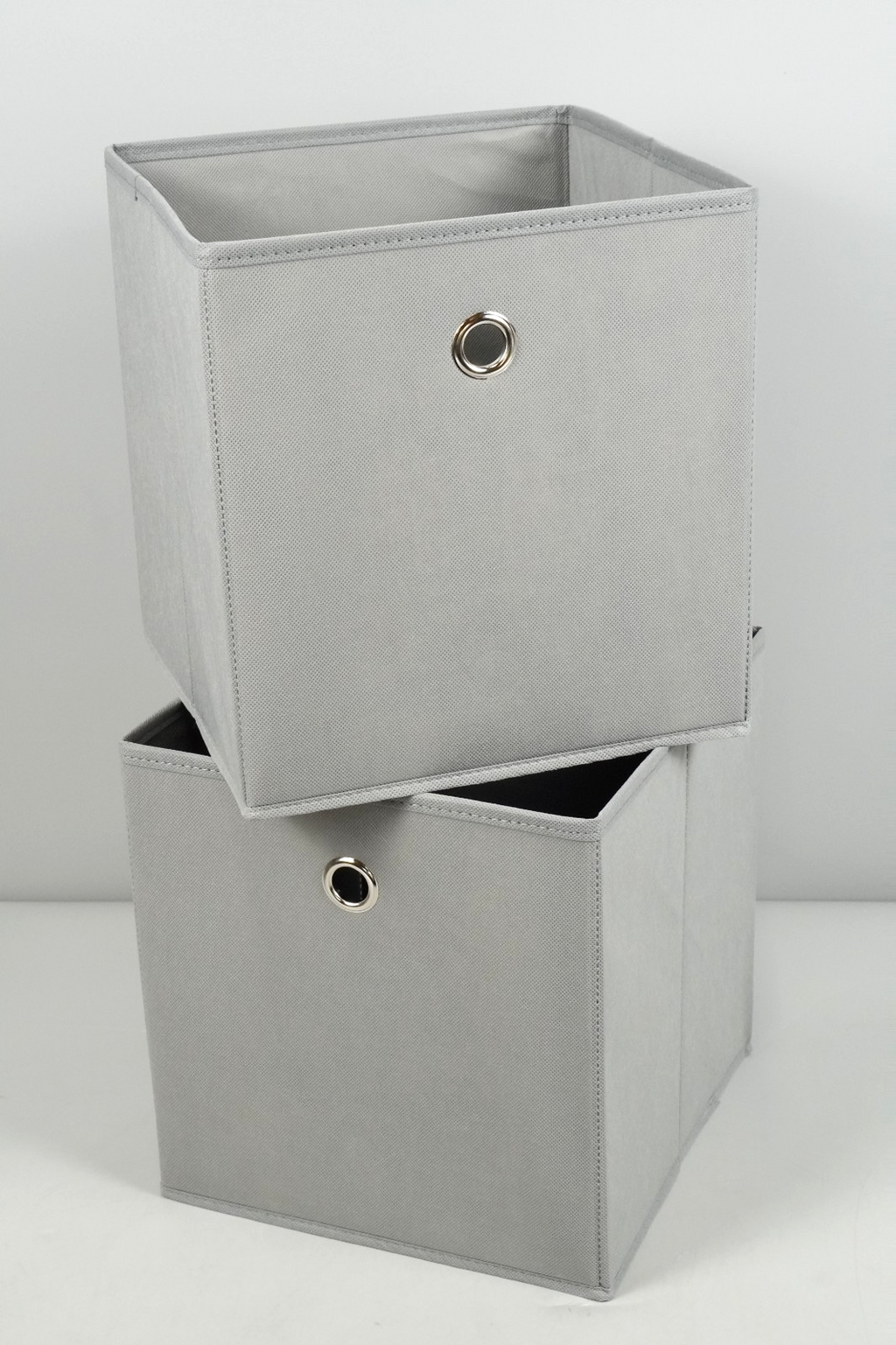 Fabric Cube Storage Boxes 2 pcs Foldable 26x27x28cm Grey