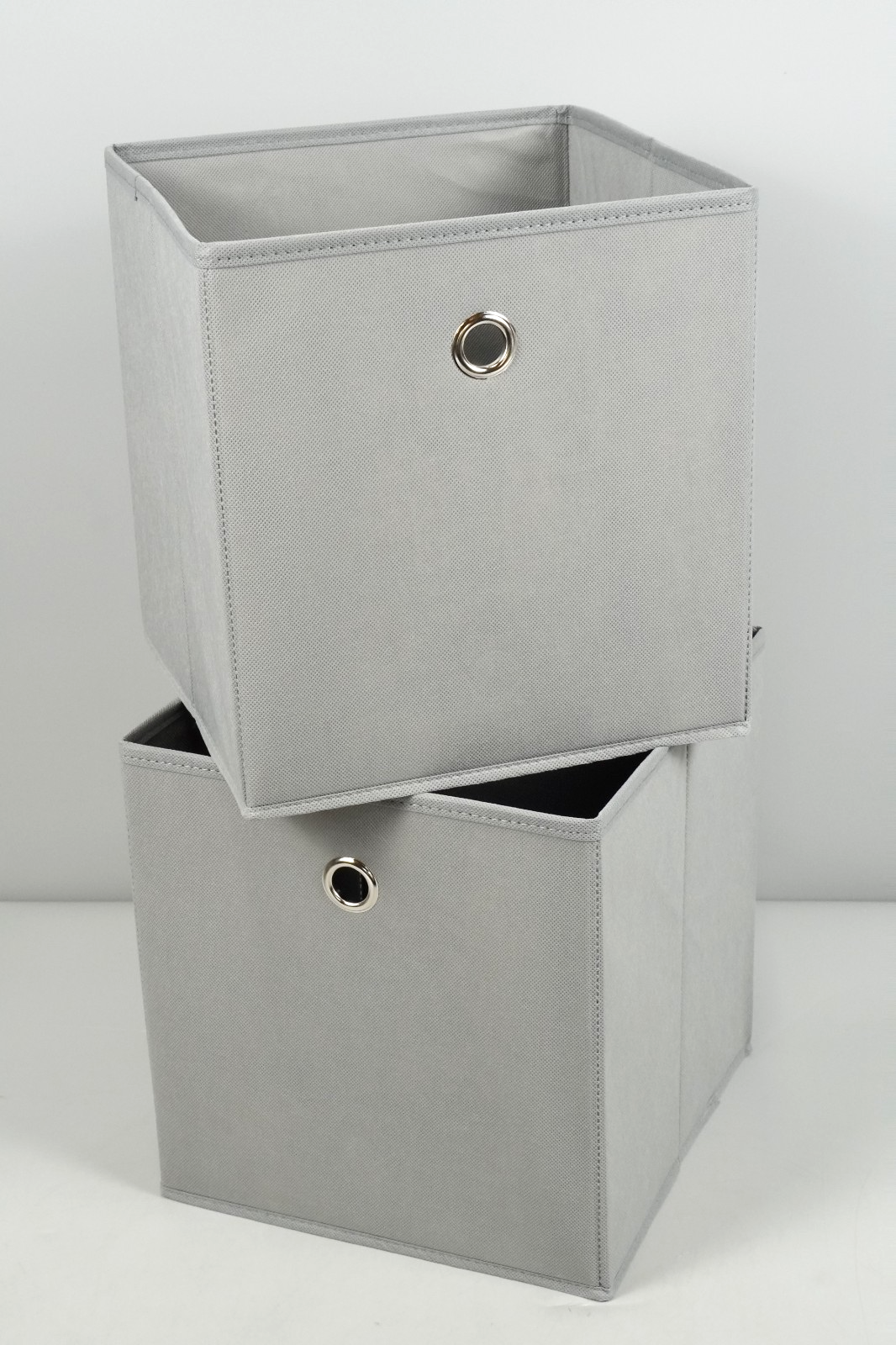 Fabric Cube Storage Boxes 2 pcs Foldable 26x27x28cm Grey