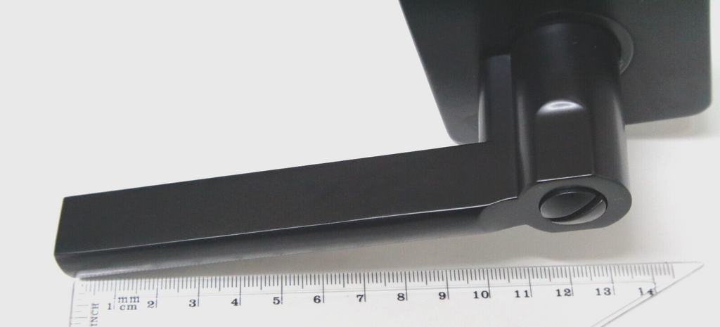 4x Square Door Levers Handle Thumb Turn Matte Black Modern Interior Privacy Door