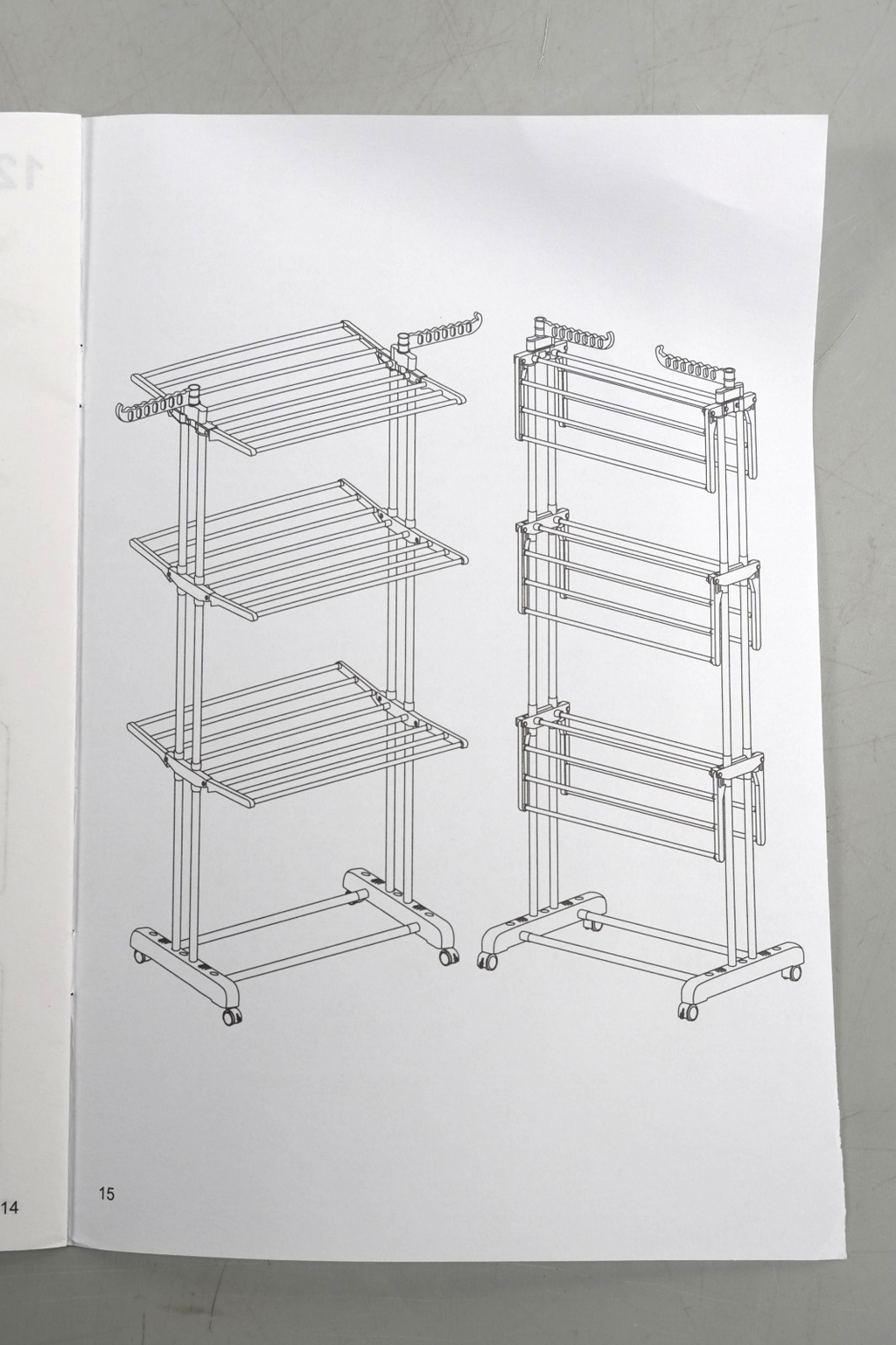 Adjustable Rolling Laundry Hanger, Foldable Wings Large Steel Garment Dryer 3 ti