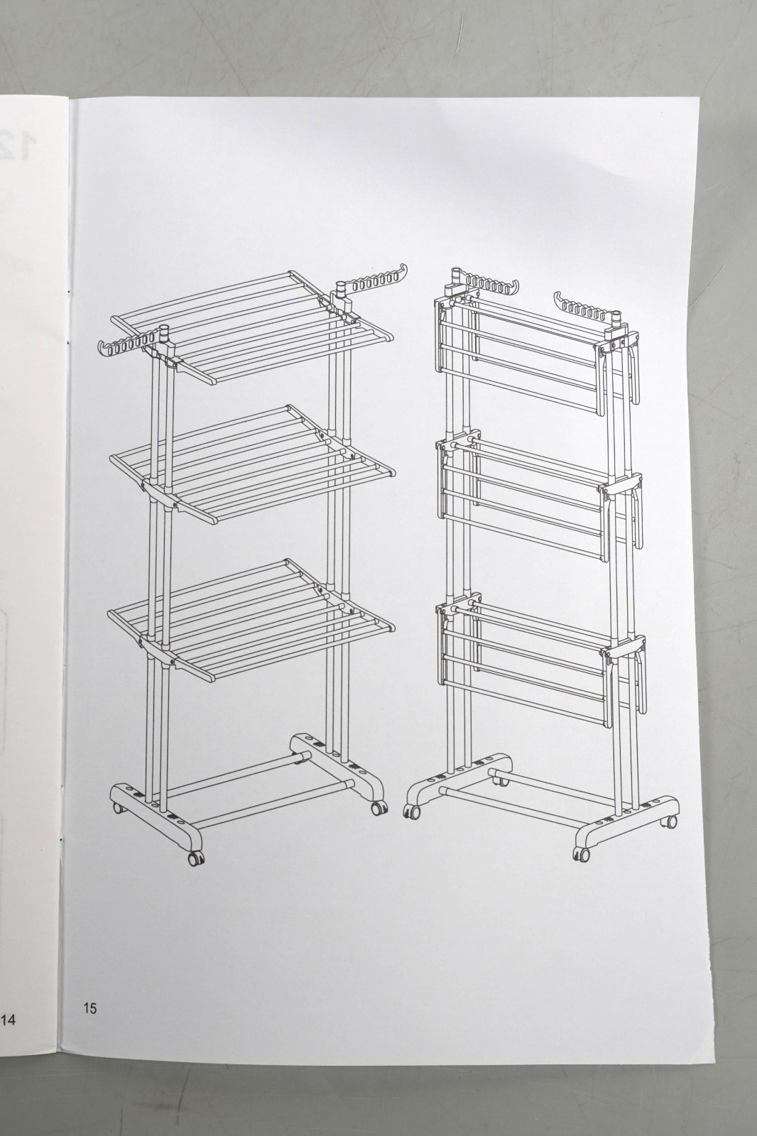 Adjustable Rolling Laundry Hanger, Foldable Wings Large Steel Garment Dryer 3 ti