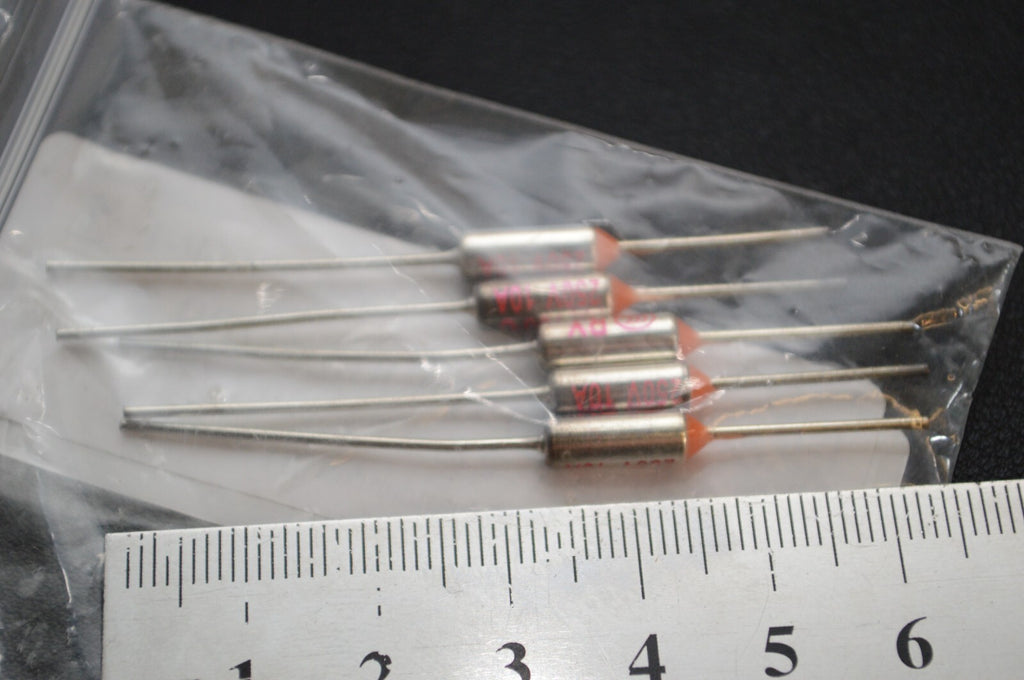 RY TF Thermal Fuse 130C Degree Cutoff AC 250V 10A Orange Silver Tone 5Pcs