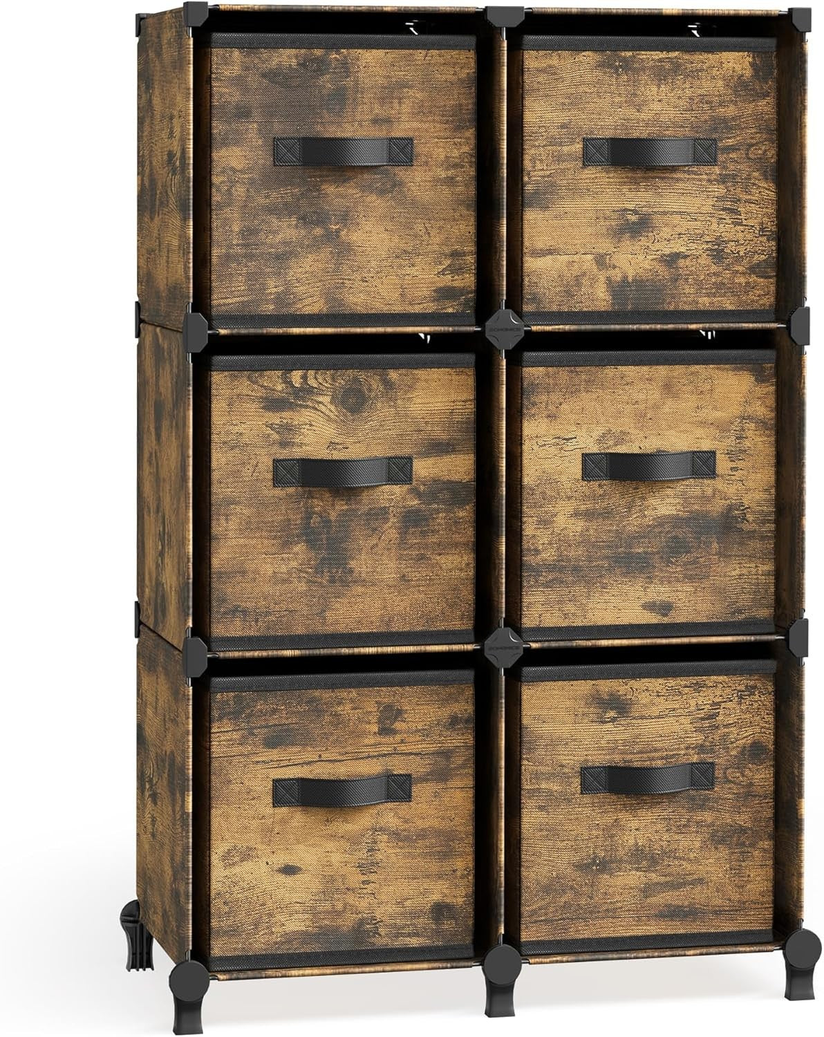 Cube Storage Organiser with 6-Cube Storage Boxes 64x31.5x95.5cm