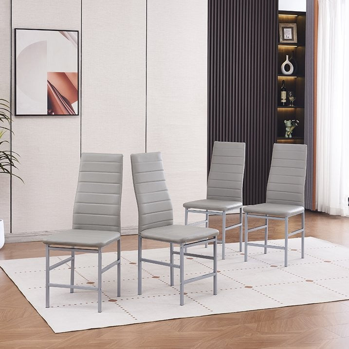 Dinning chairs set of 4 grey Rozhome compact space saving