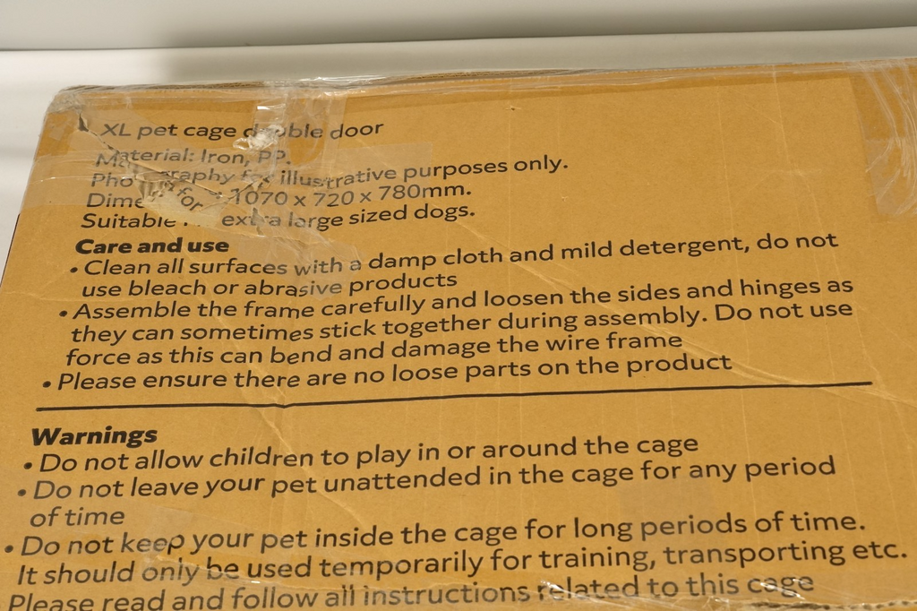 Extra Large Pet Cage Puppy Crate Carrier Double Door 42 in Black - FAULTY