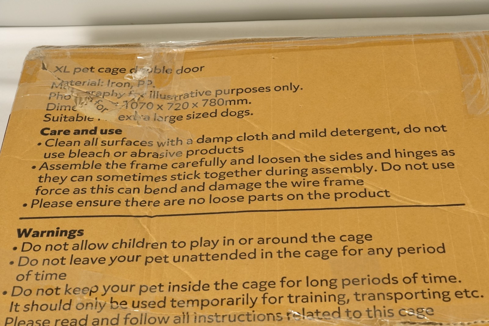 Extra Large Pet Cage Puppy Crate Carrier Double Door 42 in Black - FAULTY