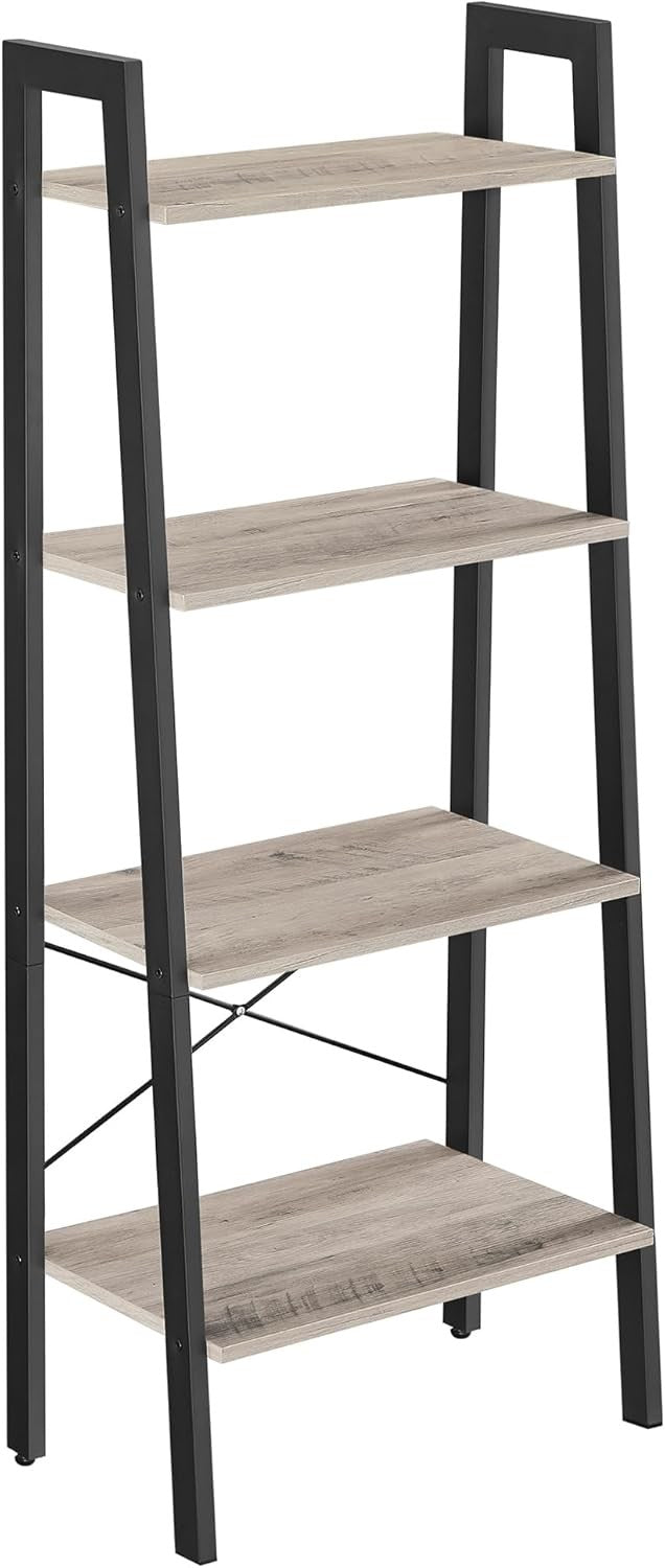 Ladder Shelf 4-Tier Corner Bookcase Corner Shelf Industrial 4 Shelves