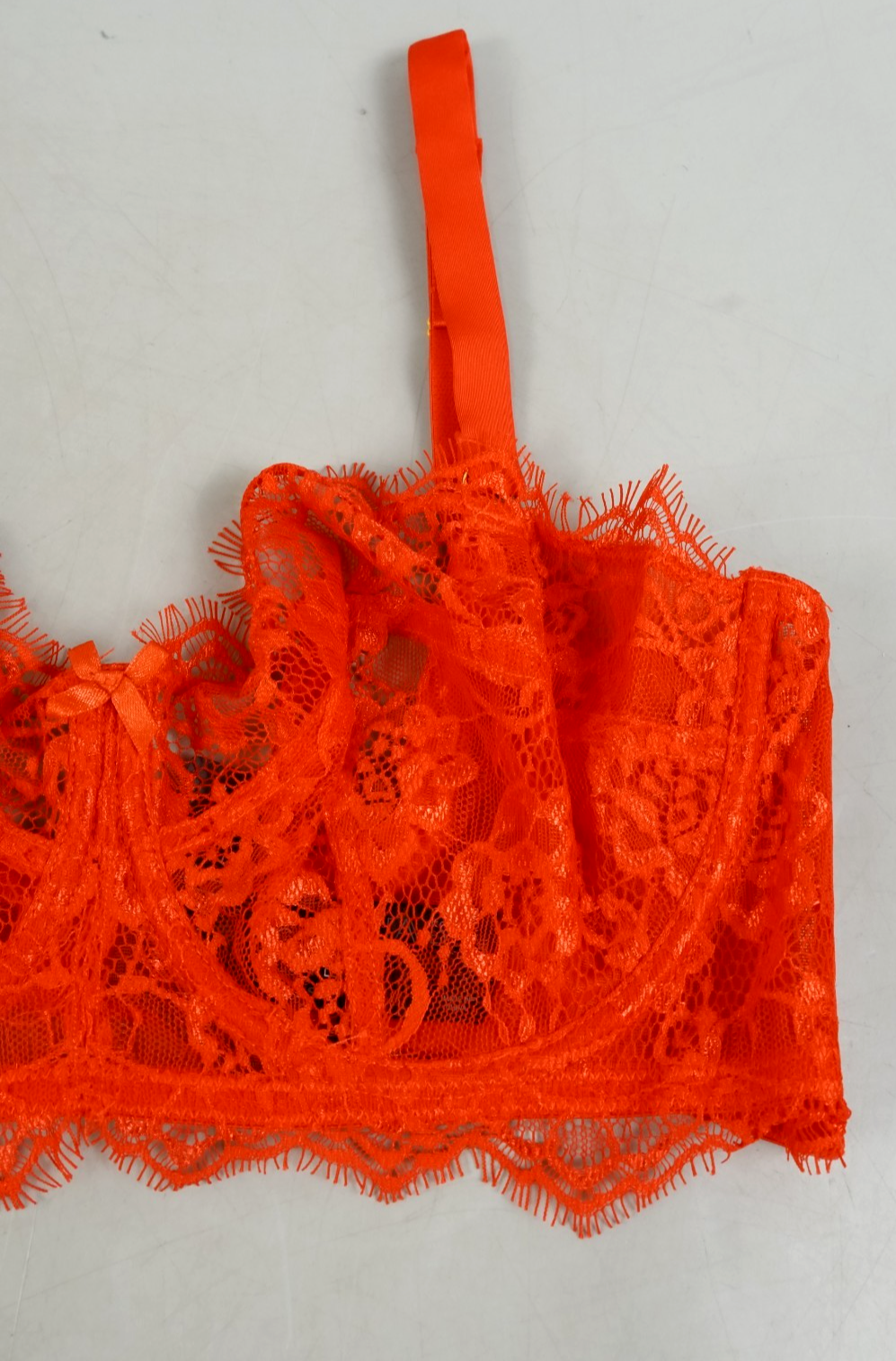 Lace Underwired Balcony Bra 34F Figleaves Pulse Red Lace Bra