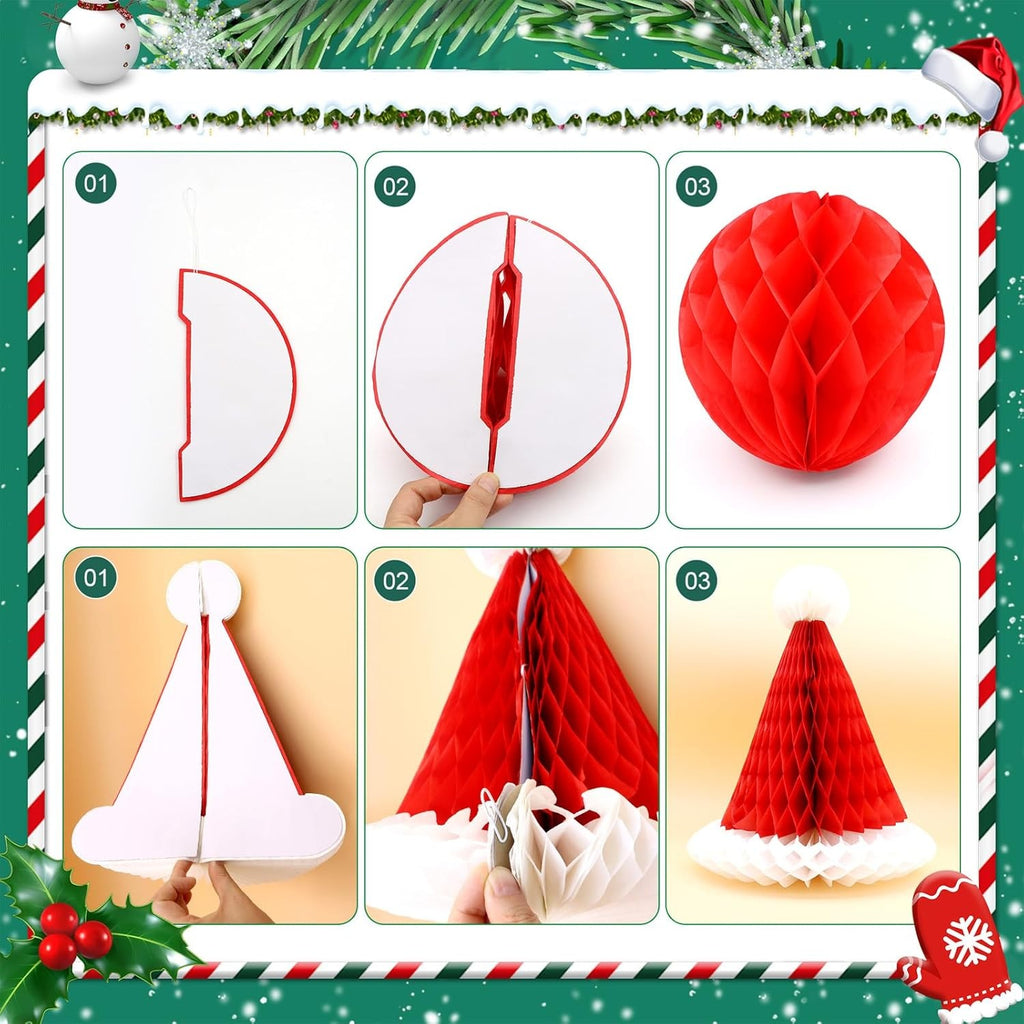 Christmas Decorations Set, Paper Xmas Party Decor, Indoor Outdoor Hanging Decora