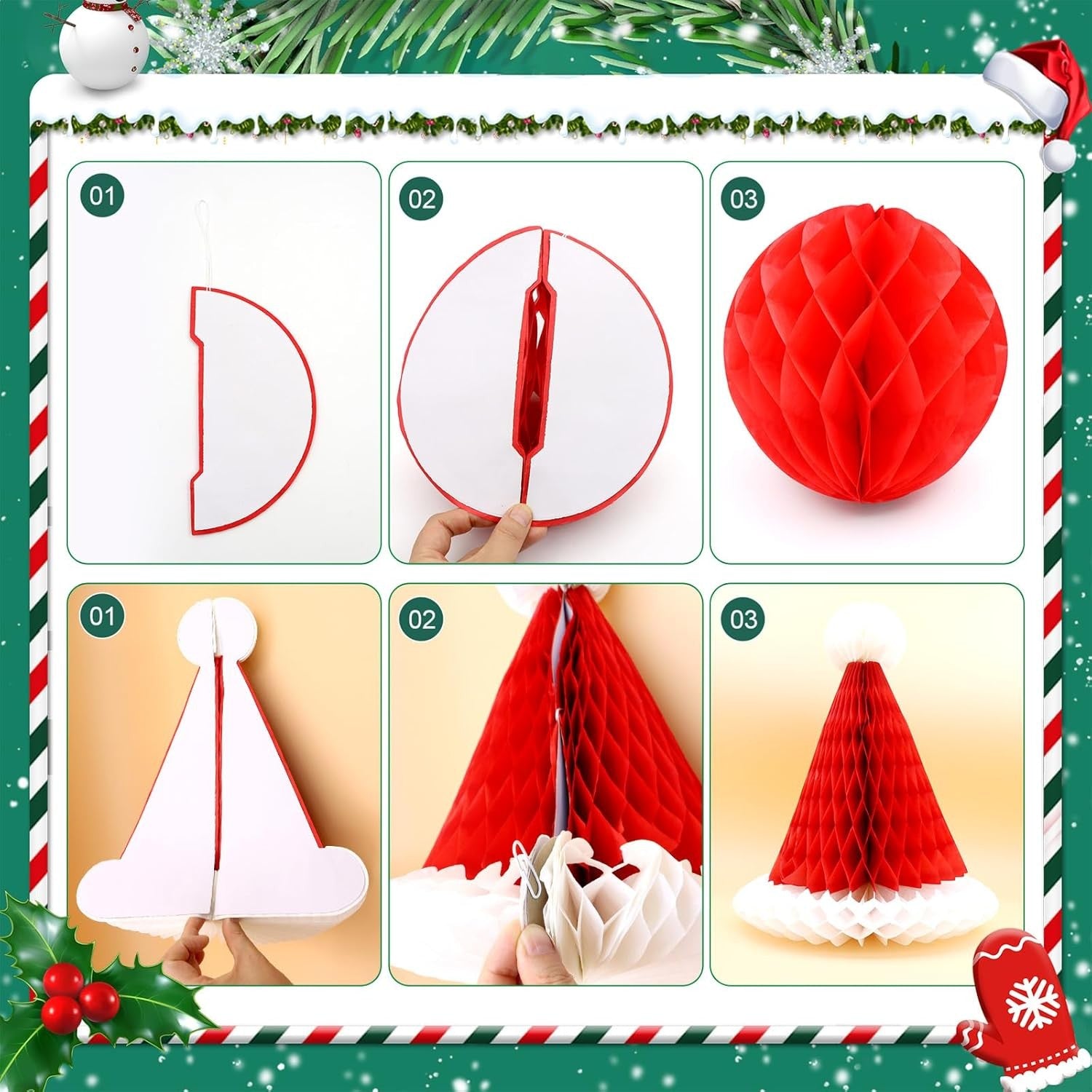 Christmas Decorations Set, Paper Xmas Party Decor, Indoor Outdoor Hanging Decora