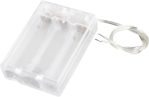 4pcs Battery Holder Box Wired ON/OFF Switch for 3x AA 1.5V Batteries Clear