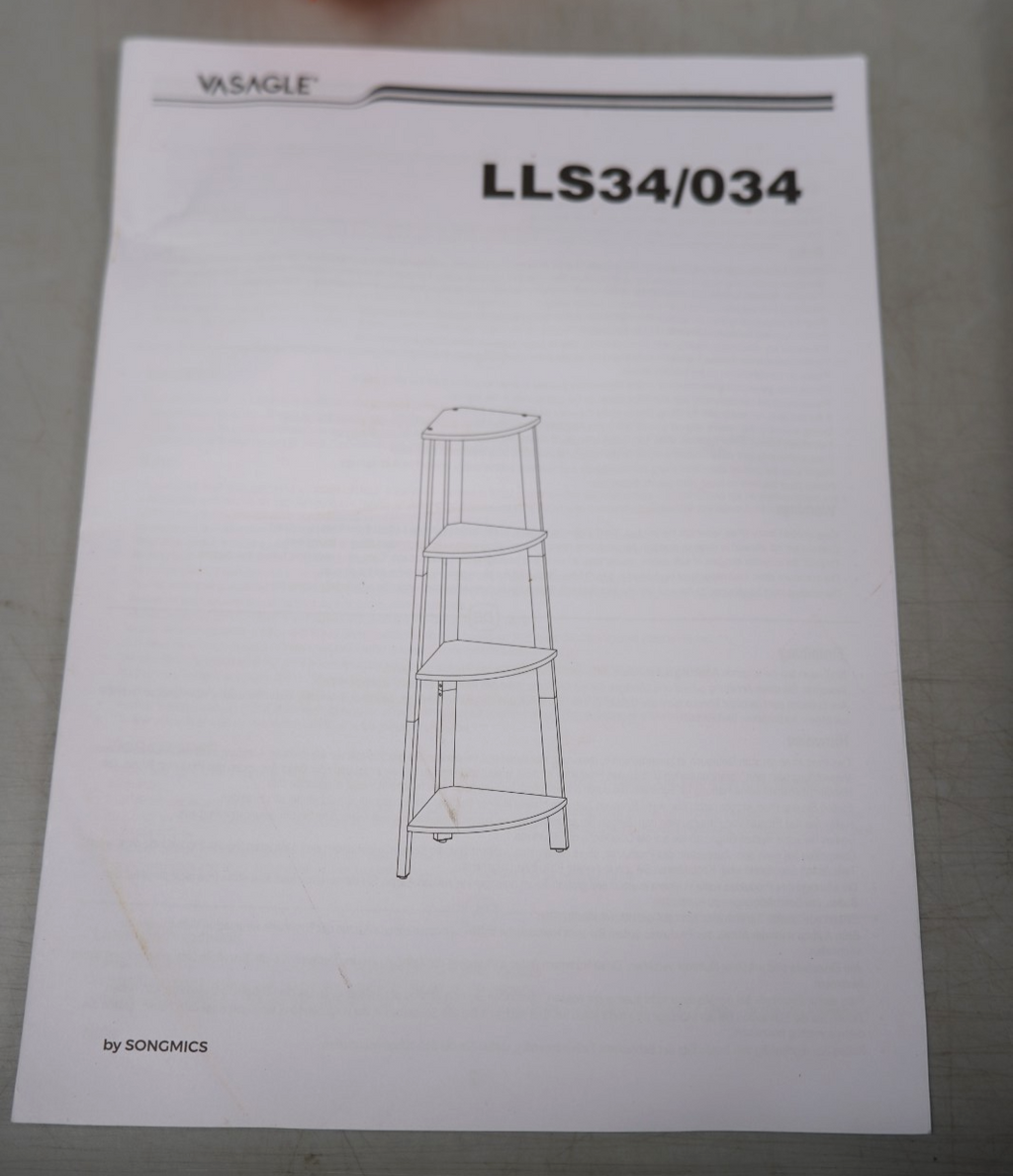 Ladder Shelf 4-Tier Corner Bookcase Corner Shelf Industrial 4 Shelves