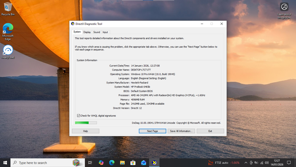 HP Probook 6465h, AMD A6-3410MX, 4GB Ram, 128GB SSD, NO WEBCAM Business Laptop