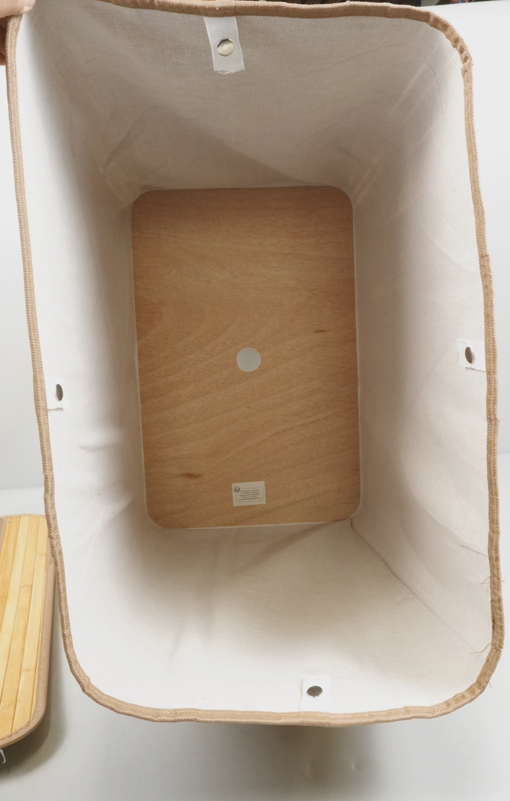 150L Laundry Basket 3 Sorting Compartments Removable Machine Washable Bag Bamboo