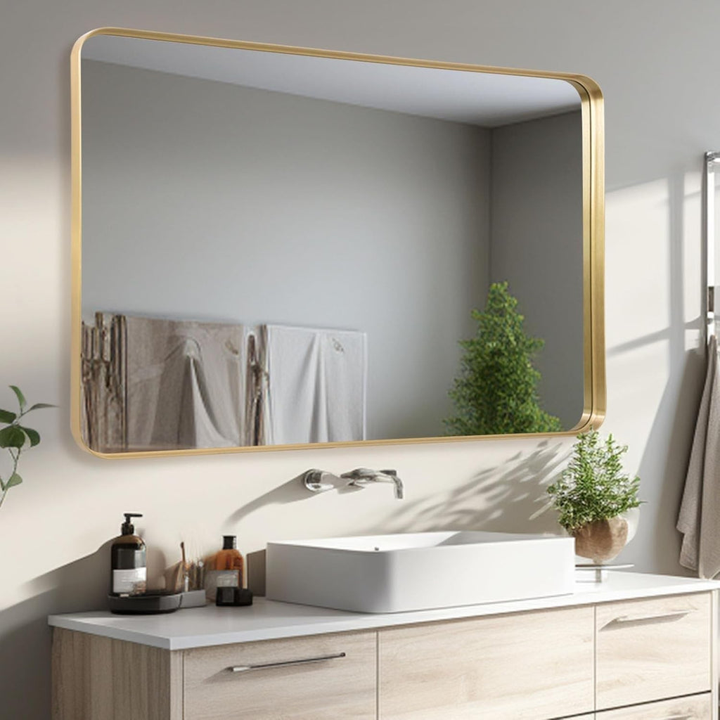 Wall Mirror 75x100 CM Bathroom Vanity Mirror Gold Frame Large