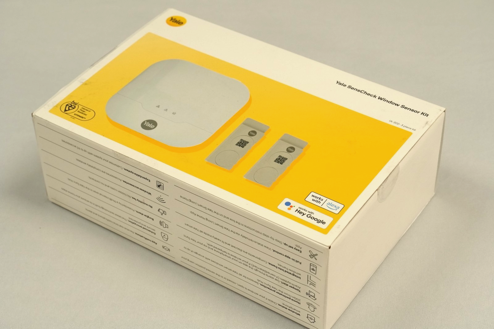 Yale SensCheck Window Sensor Kit Smart Home, Alexa & Google Compatible IA-302