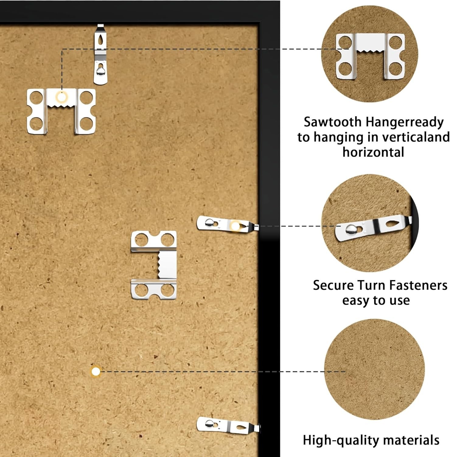 Black Photo Picture Frame 4pack 50x70cm for A2 Photos Posters Adverts Plexiglass