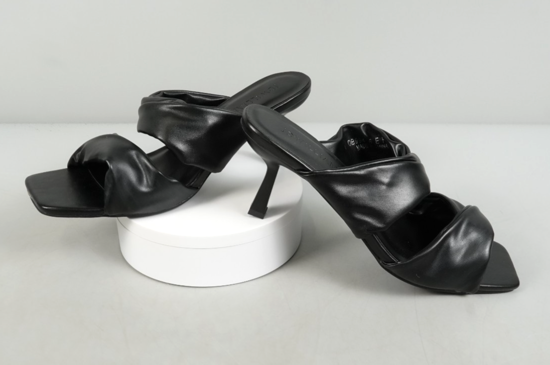 UK 7 Black Two Bar Mule Heels Wide Fit (E) JD Williams Slip-On Heels EU 40