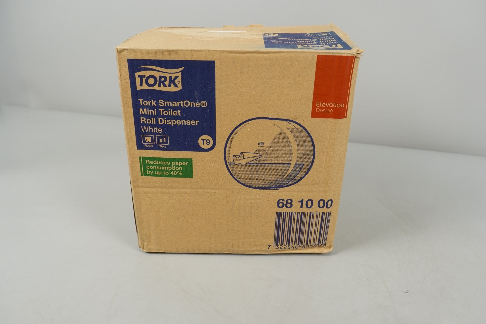 Mini Roll Toilet Paper Dispenser Wall Mounted White Tork SmartOne T9 681000