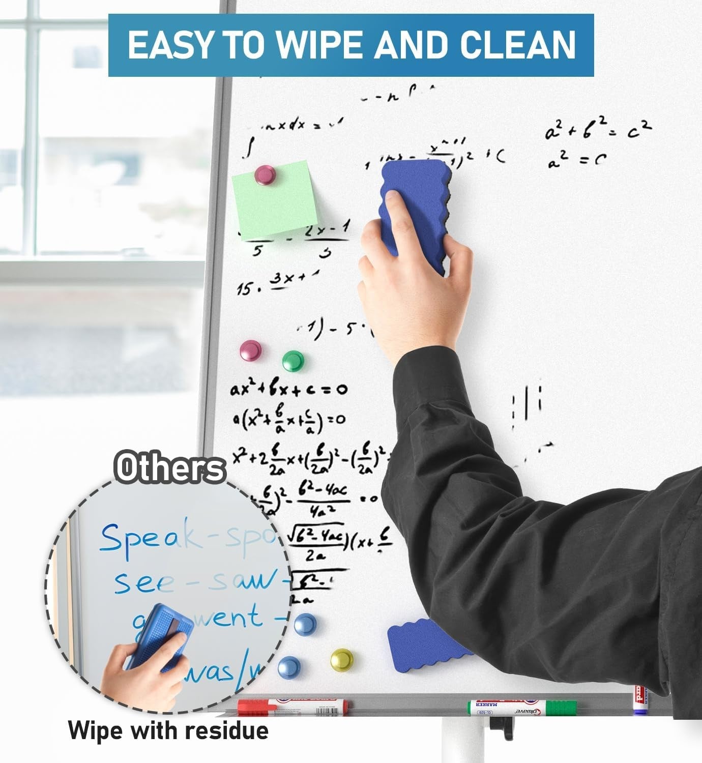Flip Chart Stand Mobile Whiteboard 90 x 60cm Magnetic Dry Erase Board Stand