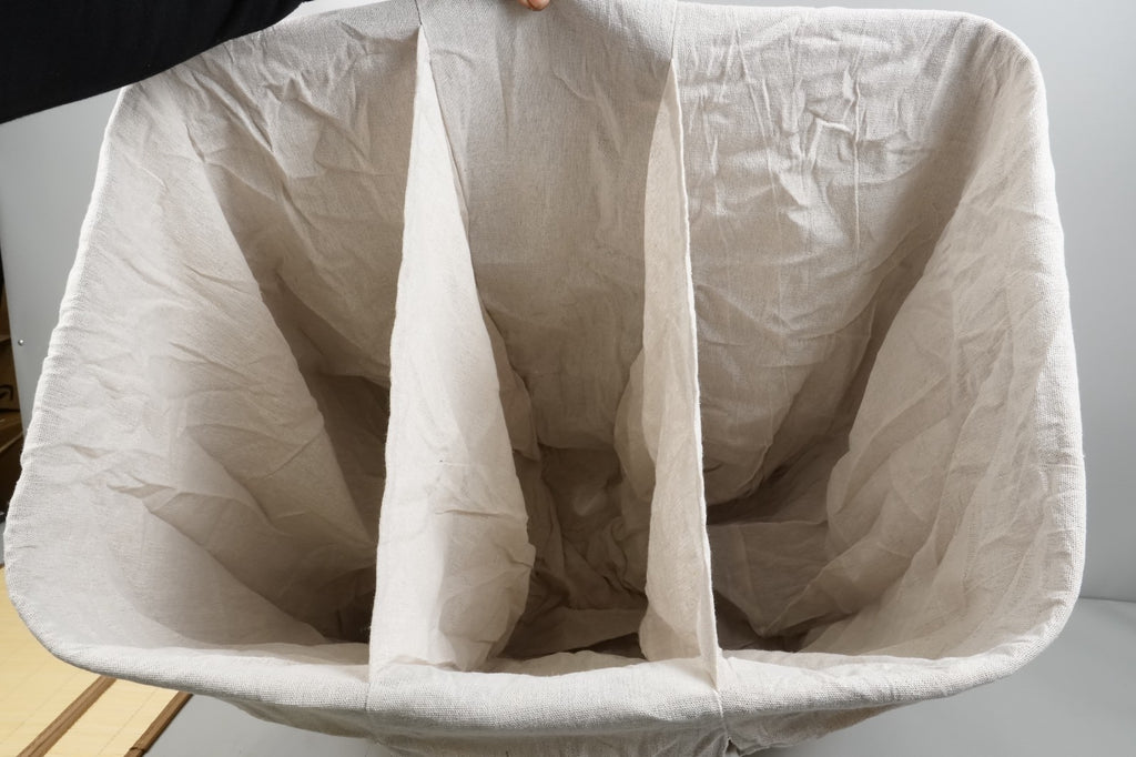 150L Laundry Basket 3 Sorting Compartments Removable Machine Washable Bag Bamboo