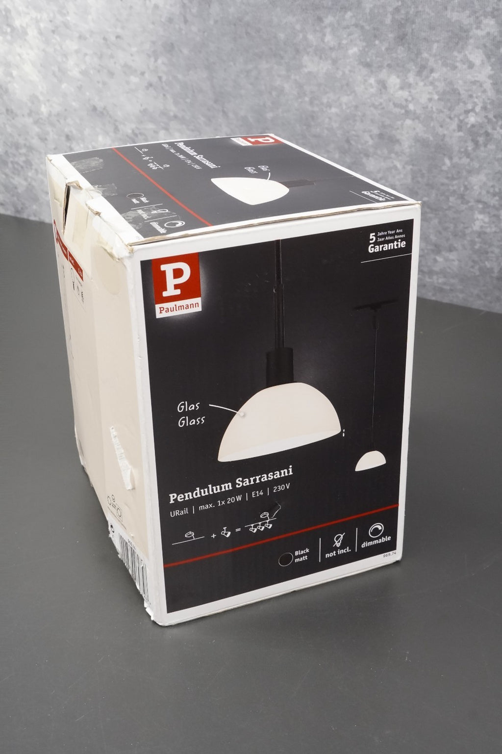 Paulmann URail Sarrasani Pendant Light E14 Black Matt Opal Glass
