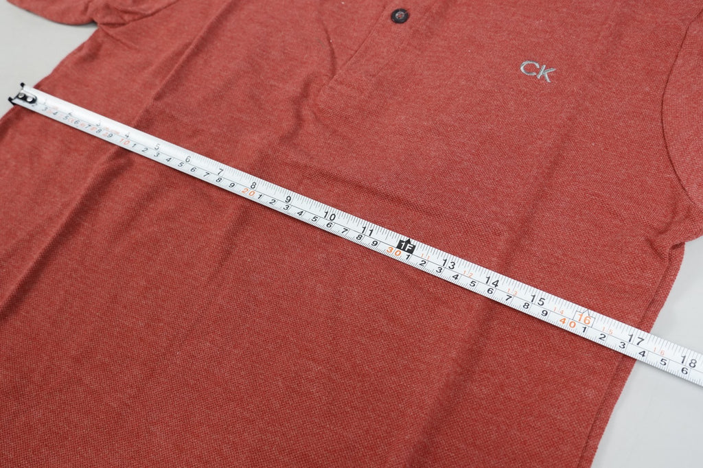 Calvin Klein Kids Polo T-Shirt Burgundy Red Size L (14-16 Years) Short Sleeve