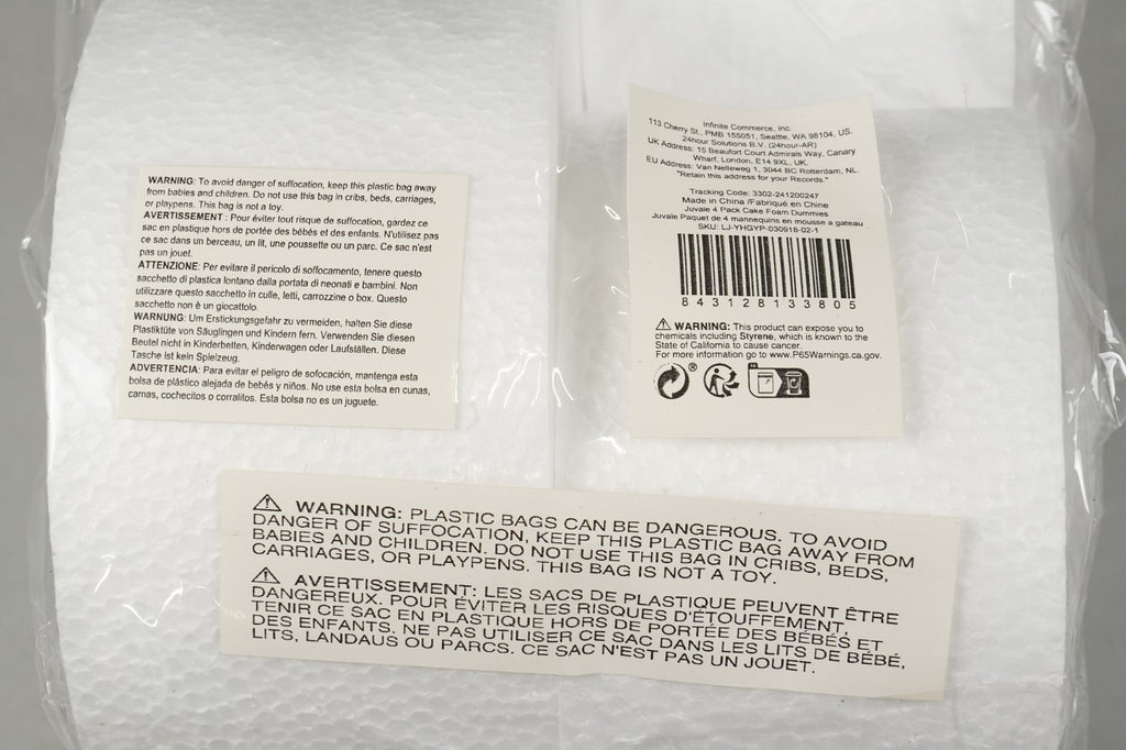 Round Cake Foam Dummies - Polystyrene Mini Dummy Form, 4 Size Set