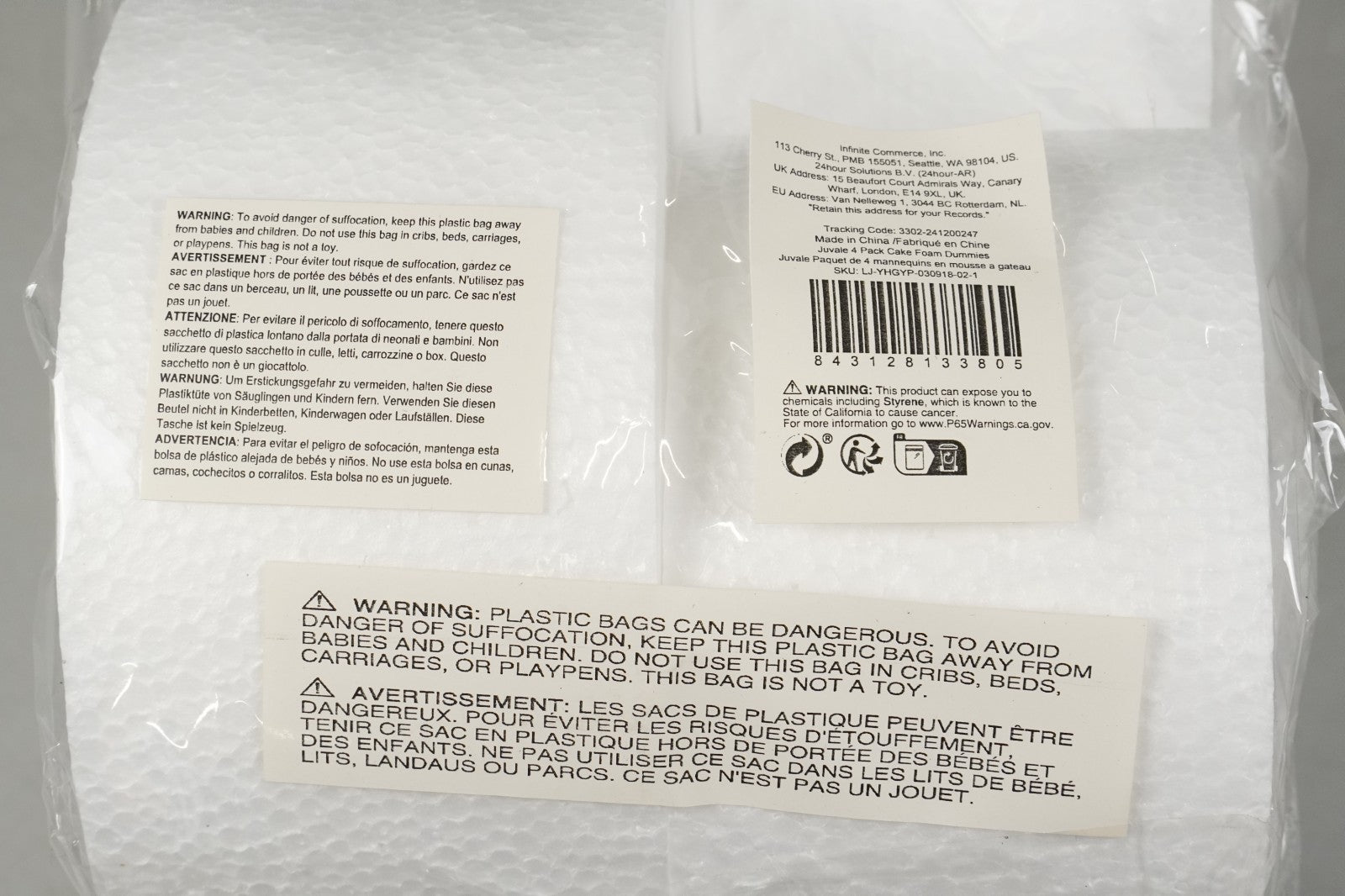 Round Cake Foam Dummies - Polystyrene Mini Dummy Form, 4 Size Set