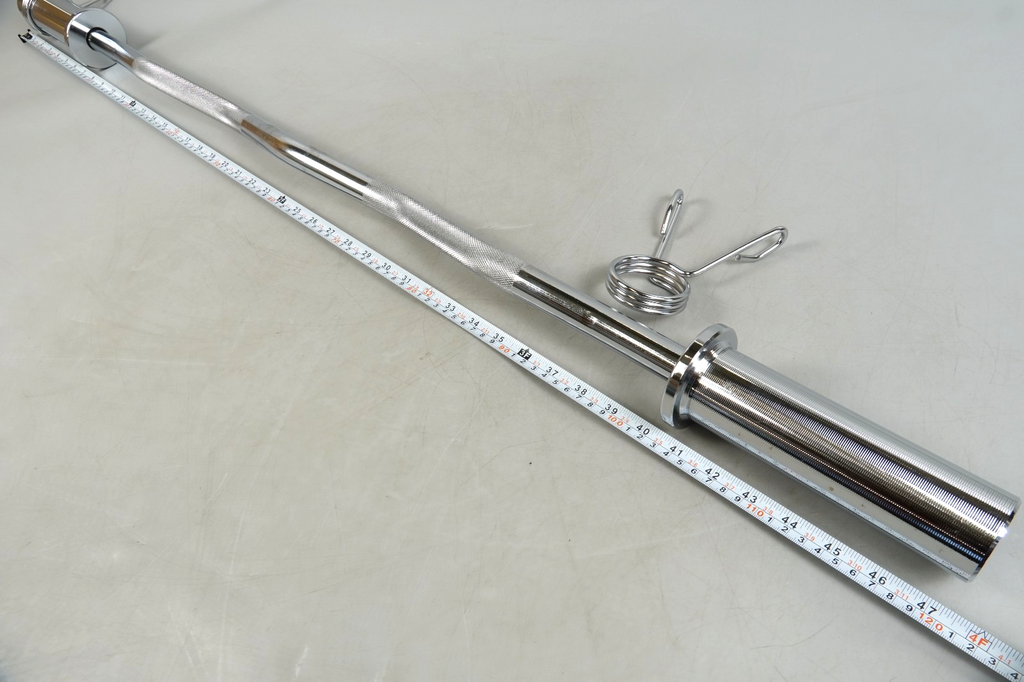 Curl Bar Weight Lifting Barbell Bar with Non-Slip Hand Grip and 2 Spring Collars