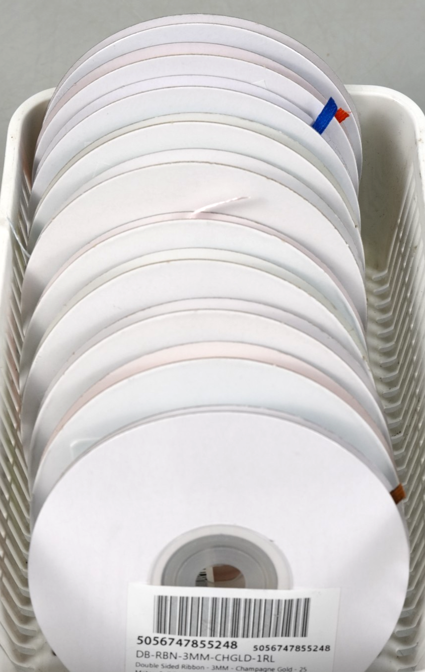 10x Double Sided Satin Ribbons Bundle 25 Metres 3mm Ribbon Pack 10 Colours