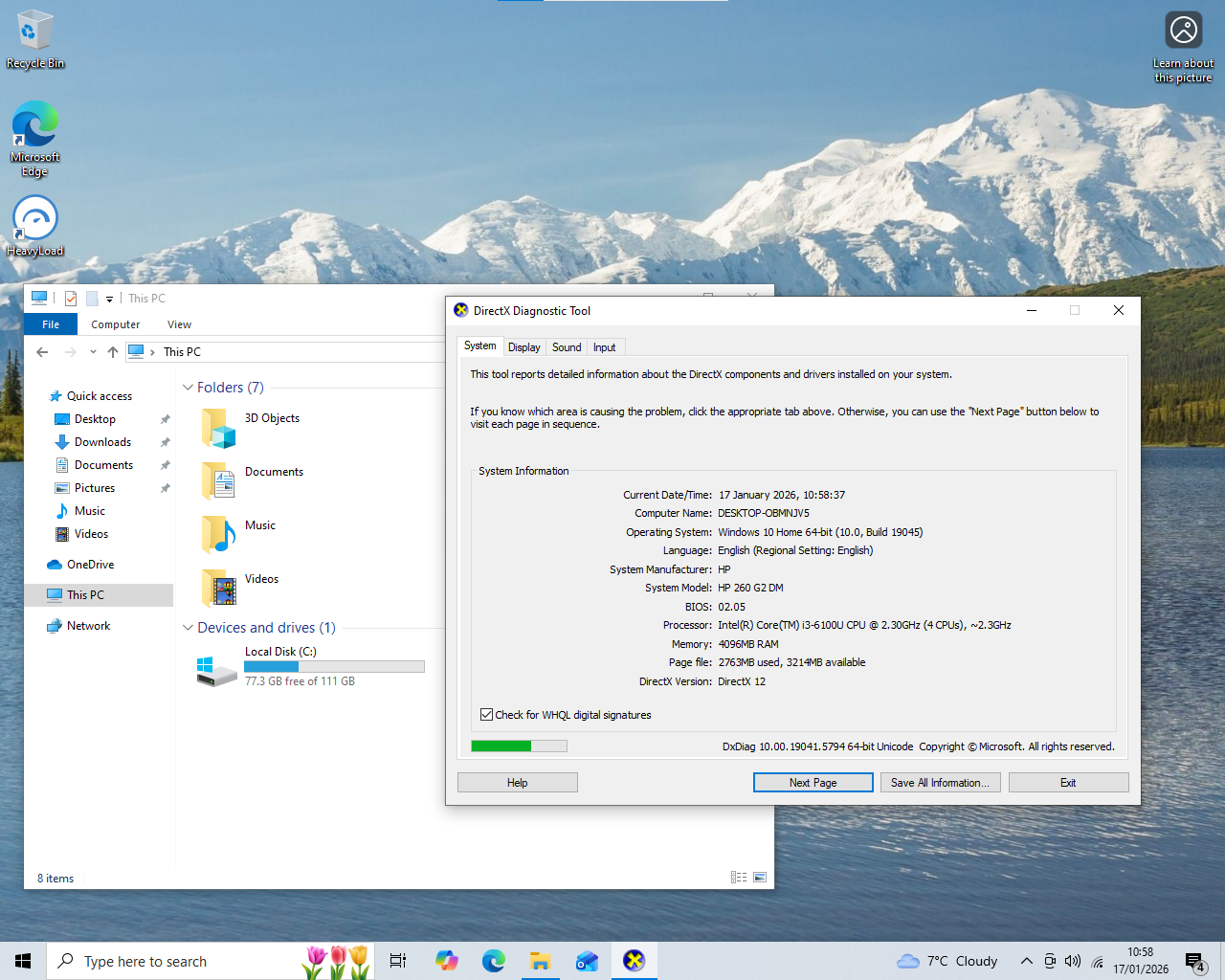 MiniPC HP 260 G2 Core i3 6100u 4x2.3GHz, 4GB Ram, 128GB SSD, Win 10 Home 2
