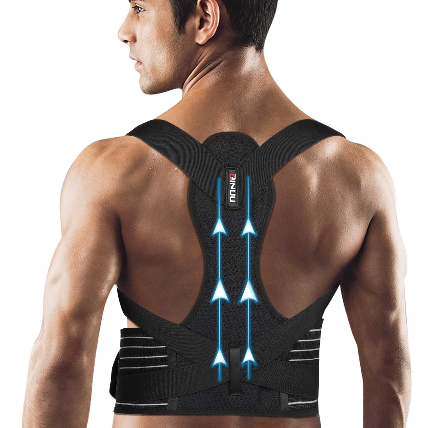 Back Brace Posture Corrector f 27-47' Waist Adjustable Breathable Straightener