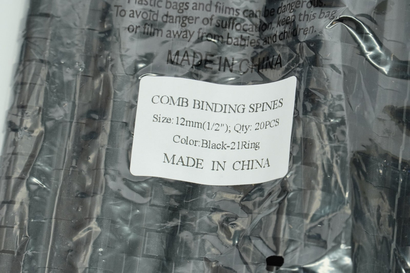 Black Plastic Binding Combs A4 21 Ring 90-145 Sheet, 12 14 16 18 mm, 80 pcs