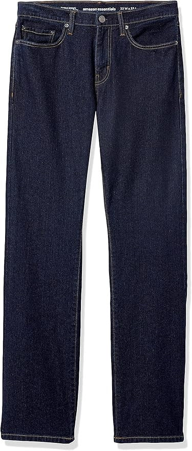 38W29L Men's Straight-Fit Bootcut Jeans - Rinsed Blue - Amazon Essentials